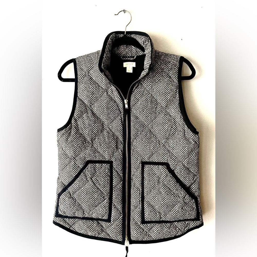 J.Crew Monochrome Herringbone Vest Size Small